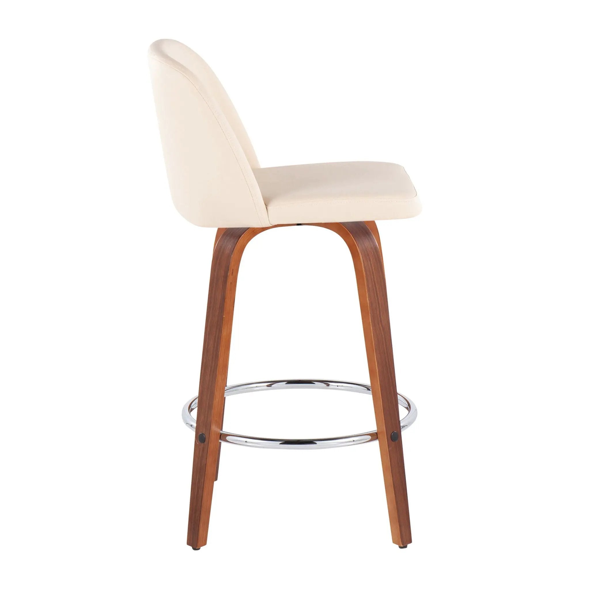 Toriano - Mid-Century Modern Fixed Height Counter Stool With Round Footrest (Set of 2) by HouseOfZazla