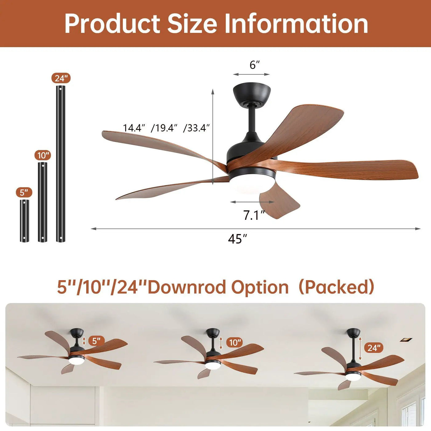 Ceiling Fan & DC Motor And Integrated Light by Unique Piece Furniture