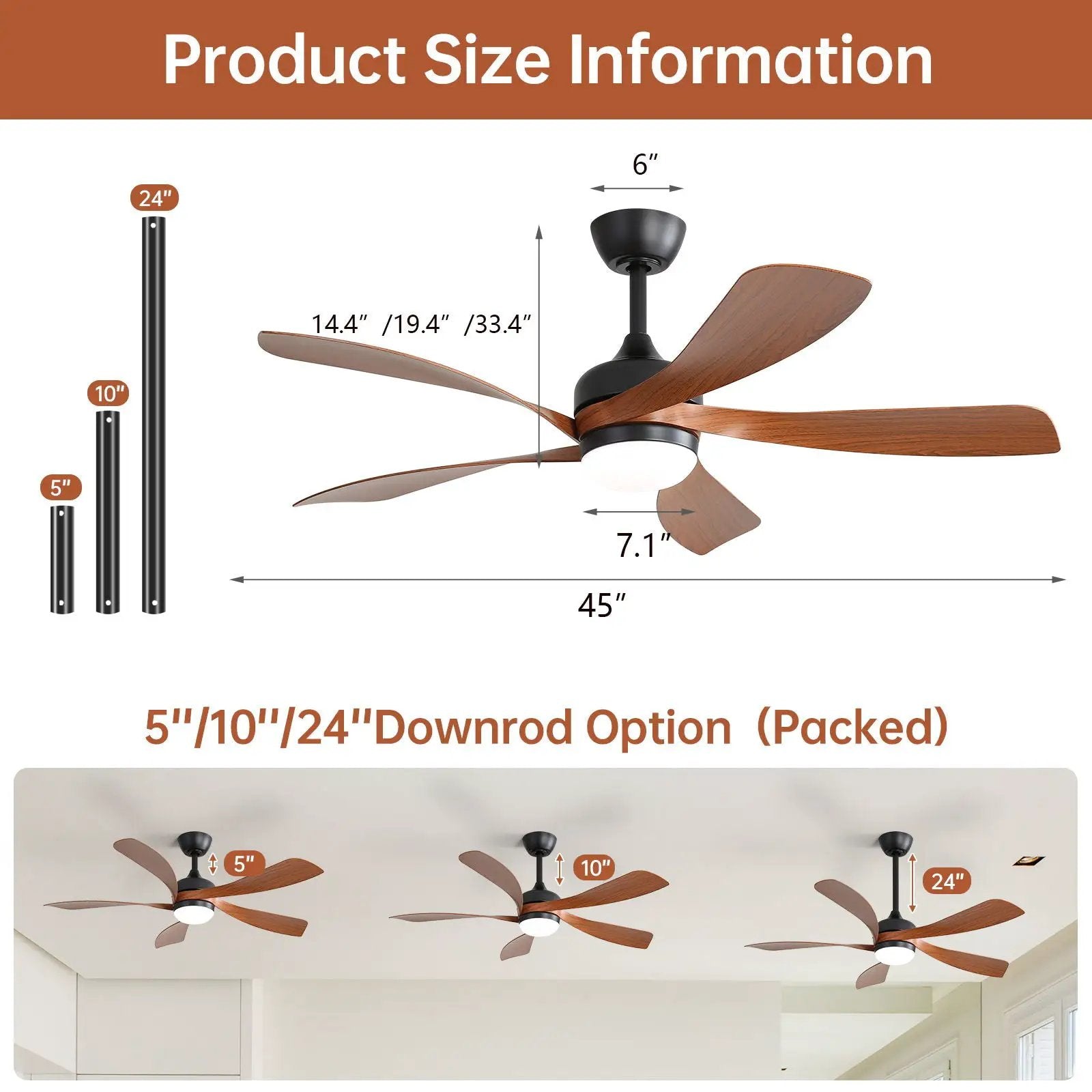 Ceiling Fan & DC Motor And Integrated Light by Unique Piece Furniture