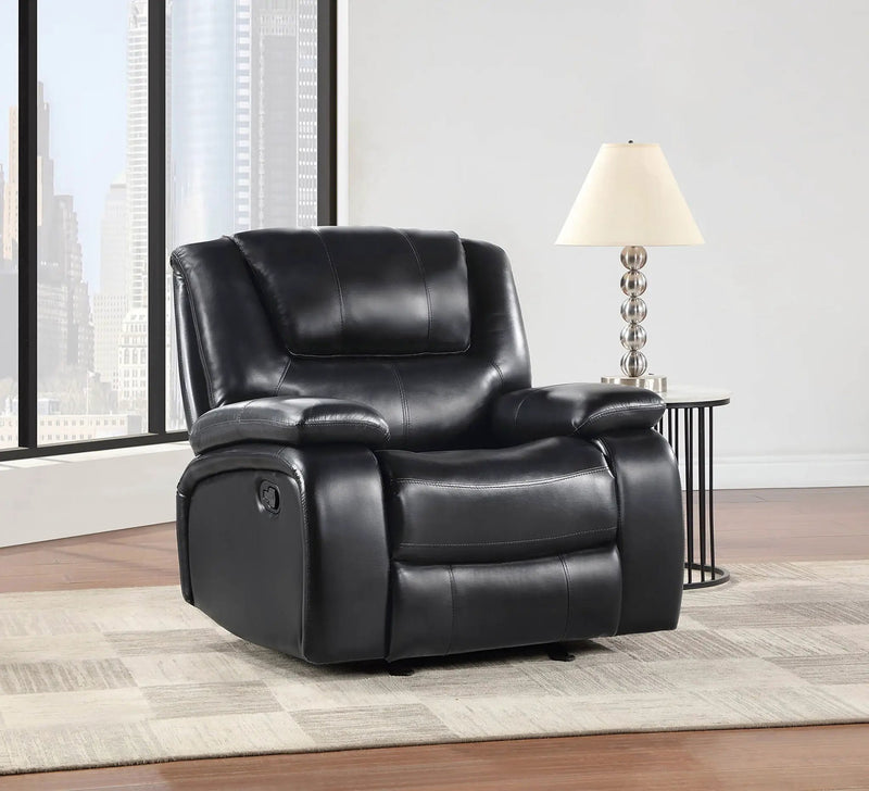 Camila Upholstered Glider Recliner Chair Black by Unique Piece Furniture