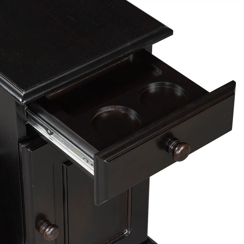 Vintage Flip Top Side Table With USB Ports by HouseOfZazla