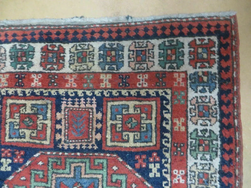 3 '4" X 10' Vintage Handmade Turkish Kazak Caucasian Wool Runner Rug Red Nice by Jewel Rugs