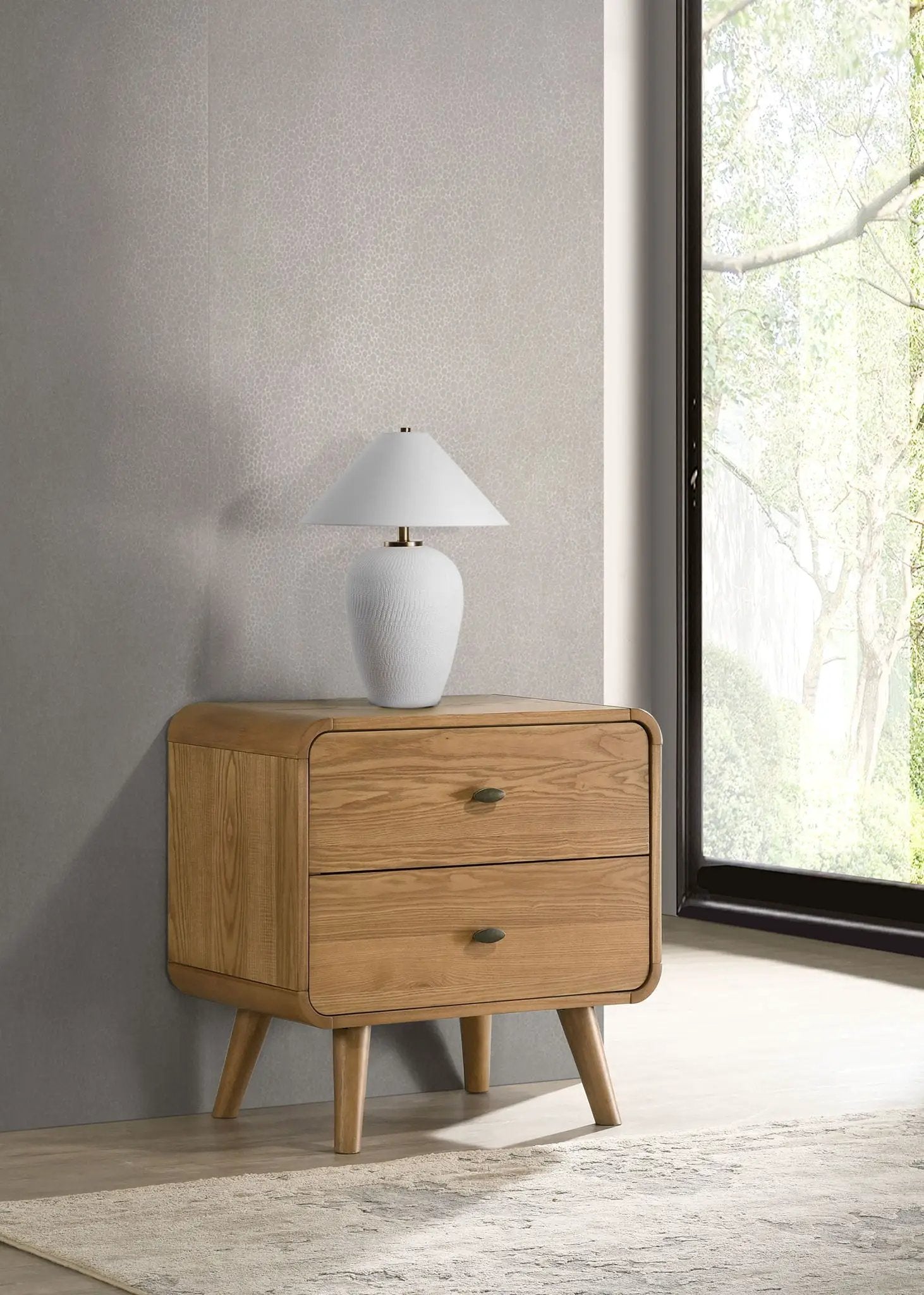 Robyn 2-drawer Nightstand Bedside Table Light Ash by Unique Piece Furniture
