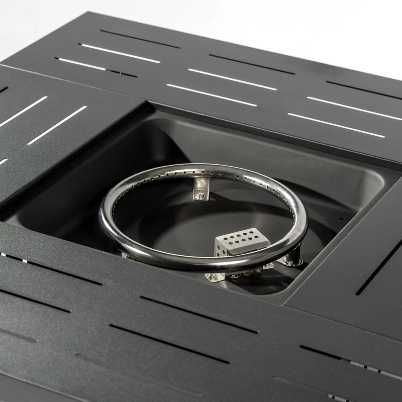 Propane Gas Fire Pit Table, 50000 Btu, Rectangular For Outside - Black by HouseOfZazla