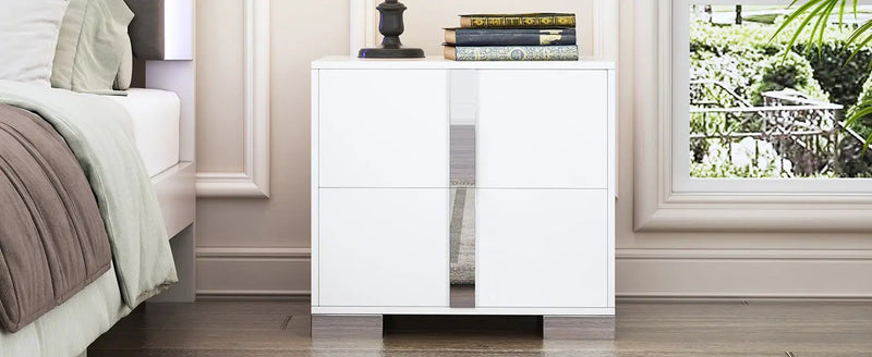 Elegant Nightstand with Metal Foot by HouseOfZazla