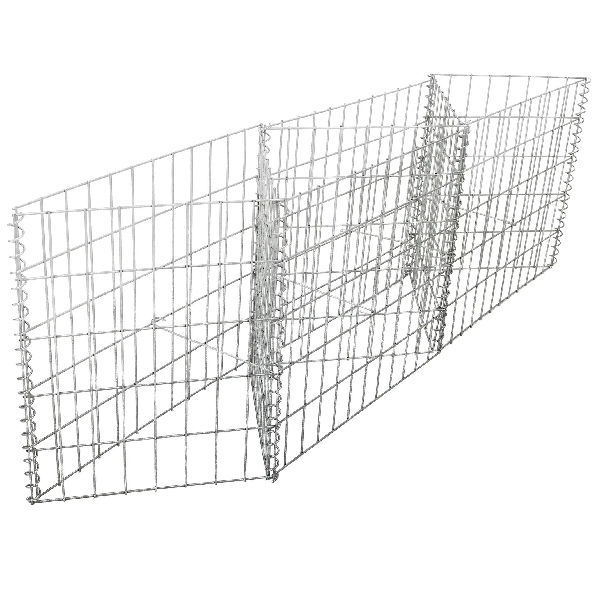 Galvanized Steel Gabion Basket with 3 Compartments by HouseOfZazla