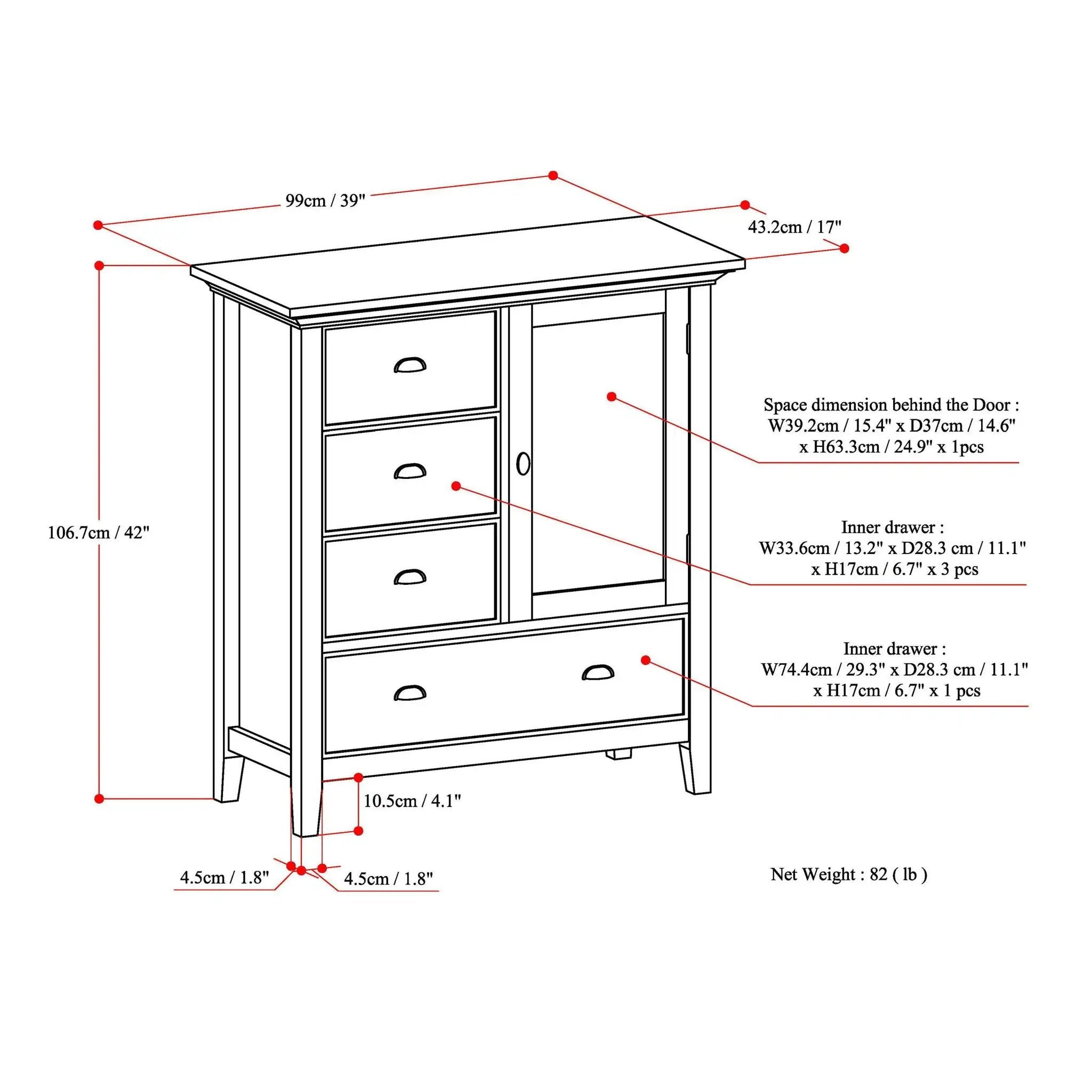 Redmond - Handcrafted Medium Storage Cabinet by Unique Piece Furniture