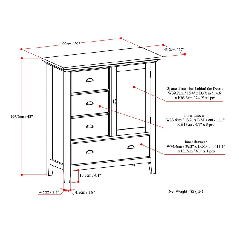 Redmond - Handcrafted Medium Storage Cabinet by Unique Piece Furniture
