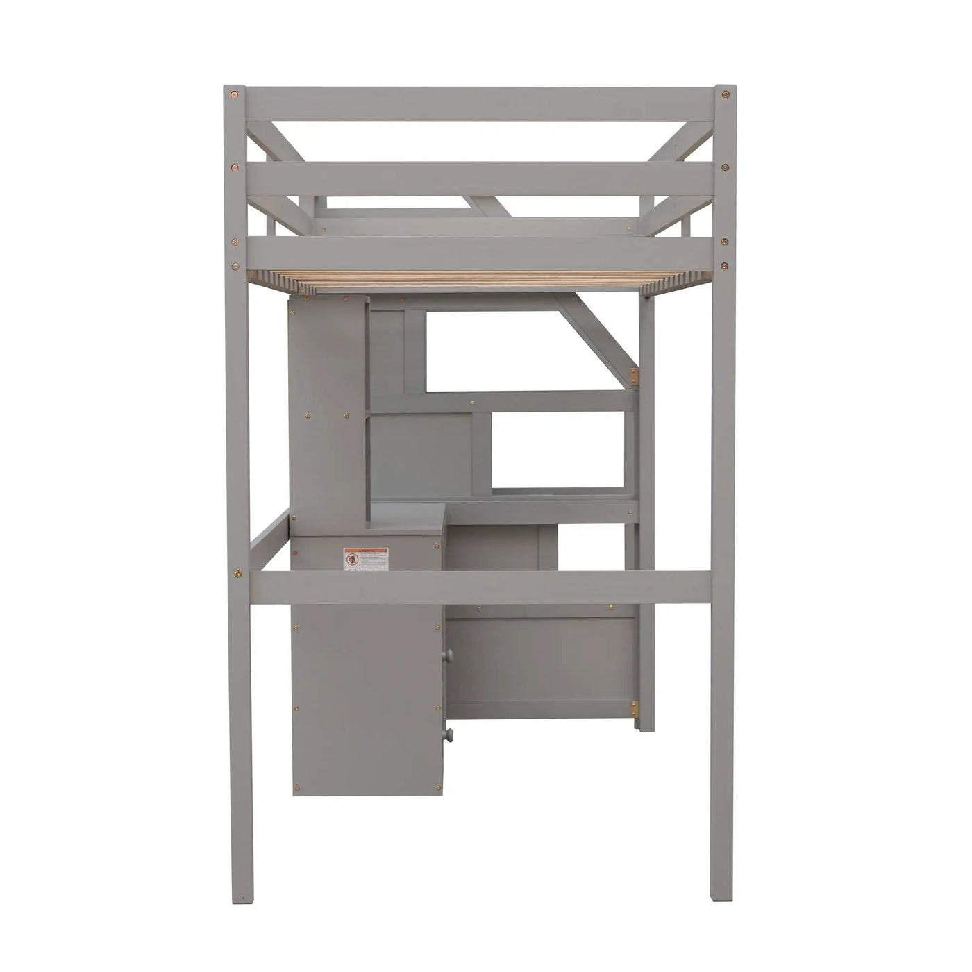 Loft Bed With Stand Alone Bed, Storage Staircase, Desk, Shelves, And Drawers by HouseOfZazla
