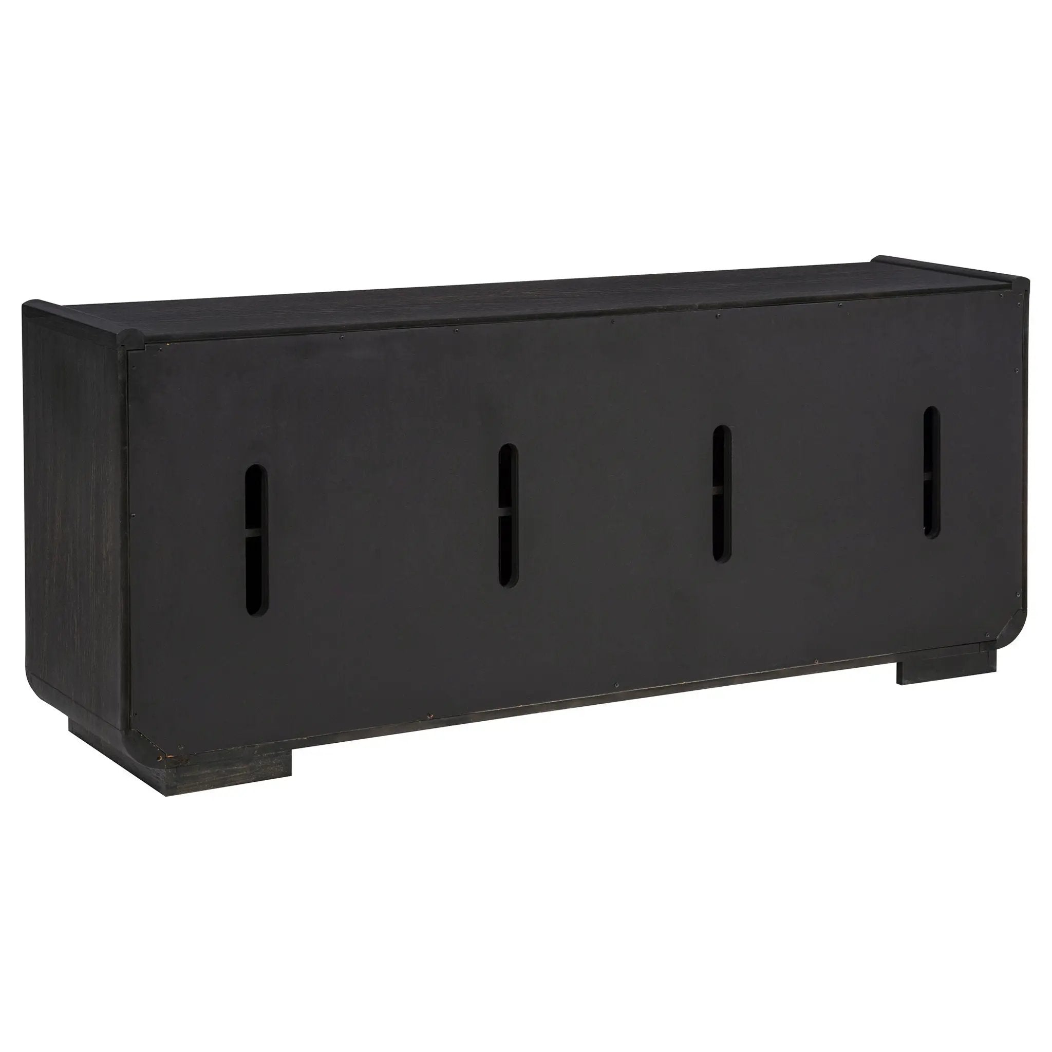 Leandro 72-inch 4-door TV Stand Media Console Burnished Black by Unique Piece Furniture