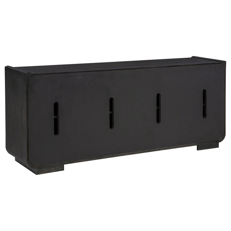 Leandro 72-inch 4-door TV Stand Media Console Burnished Black by Unique Piece Furniture
