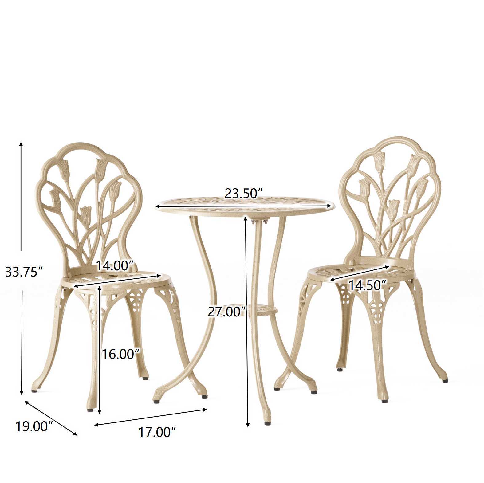 Nassau Cast 3 Piece Bistro Set by HouseOfZazla