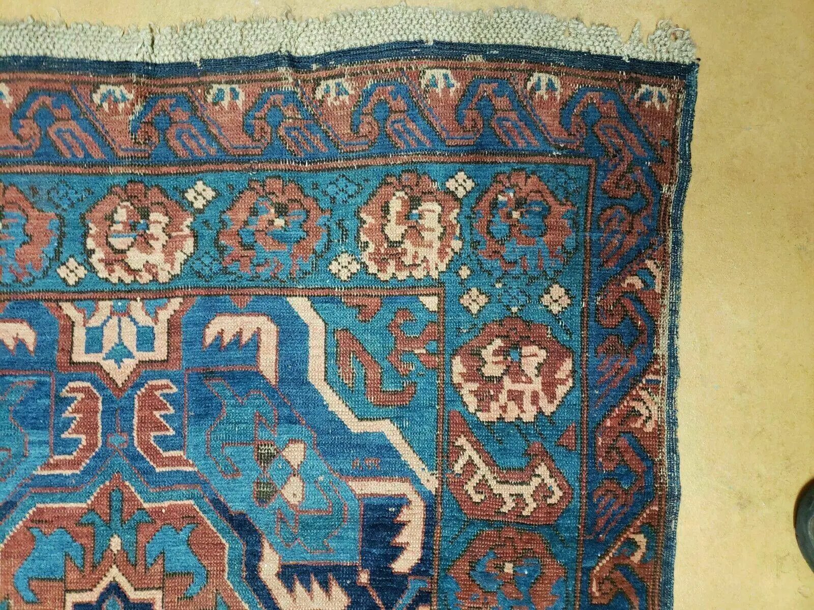 3'10" X 10' Antique Caucasian Seychor Rug Hand Made Wool Carpet Organic Dye Nice by Jewel Rugs