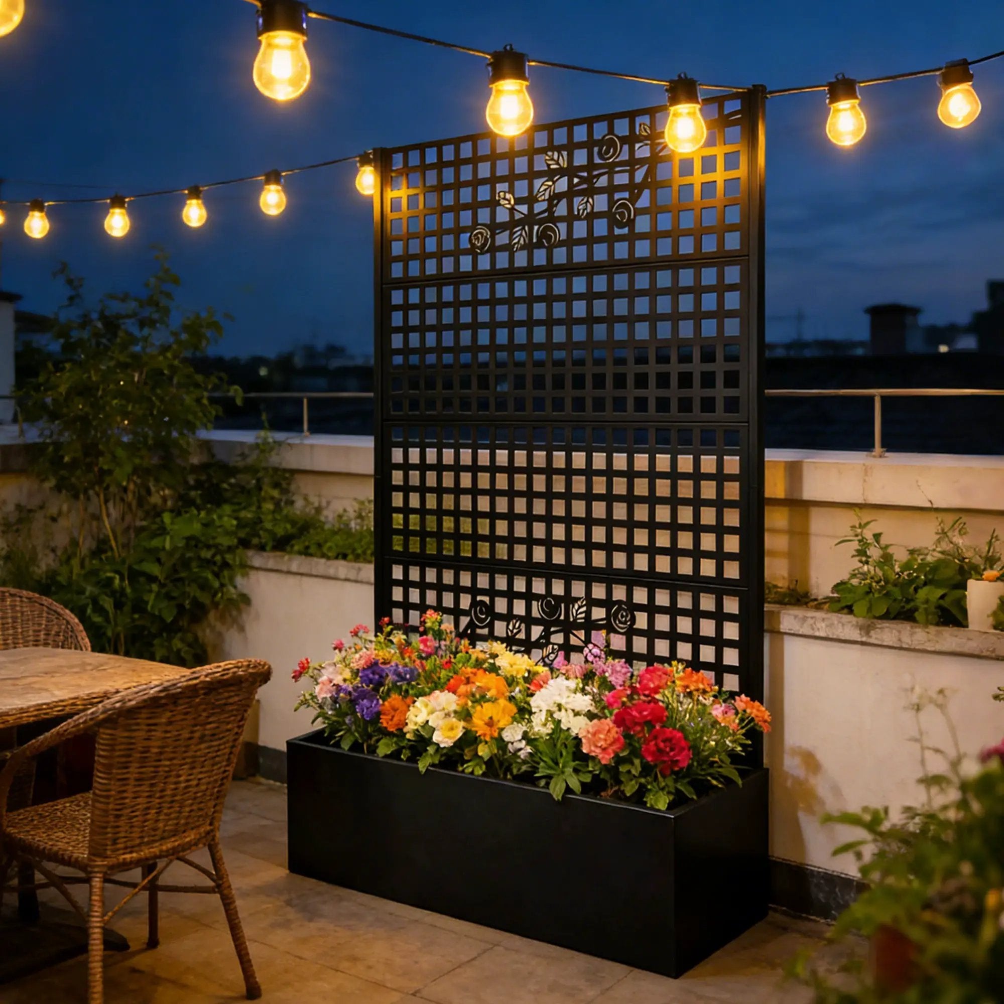 Metal Planter Box with Trellis by HouseOfZazla