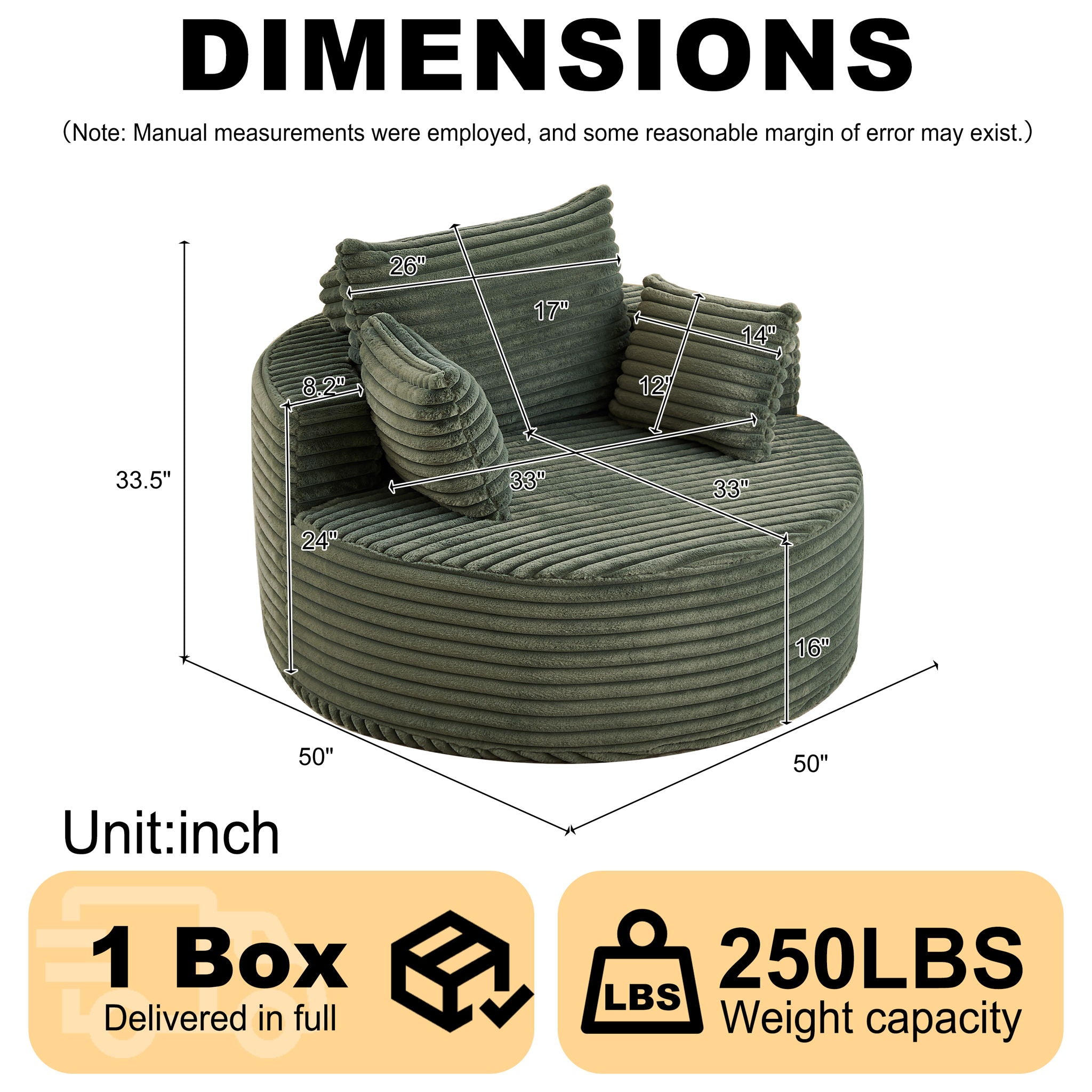 Modern Single Sofa With Backrest Pillow For Living Room by HouseOfZazla