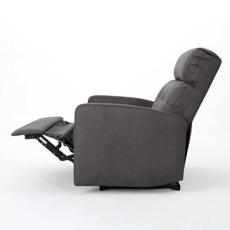 Alma - Contemporary Upholstered Loveseat Recliner - Slate by HouseOfZazla