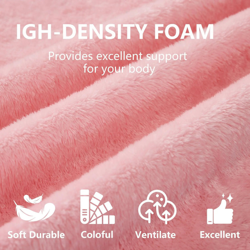 71-Inch Folding Sofa Bed in Pink Chenille with High-Density Foam by HouseOfZazla