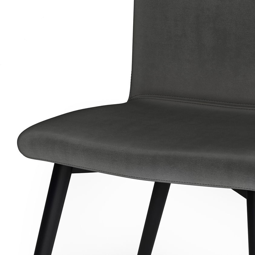 Upholstered Dining Chair Set with Curved Seat - Dark Gray, photo 6 of 8