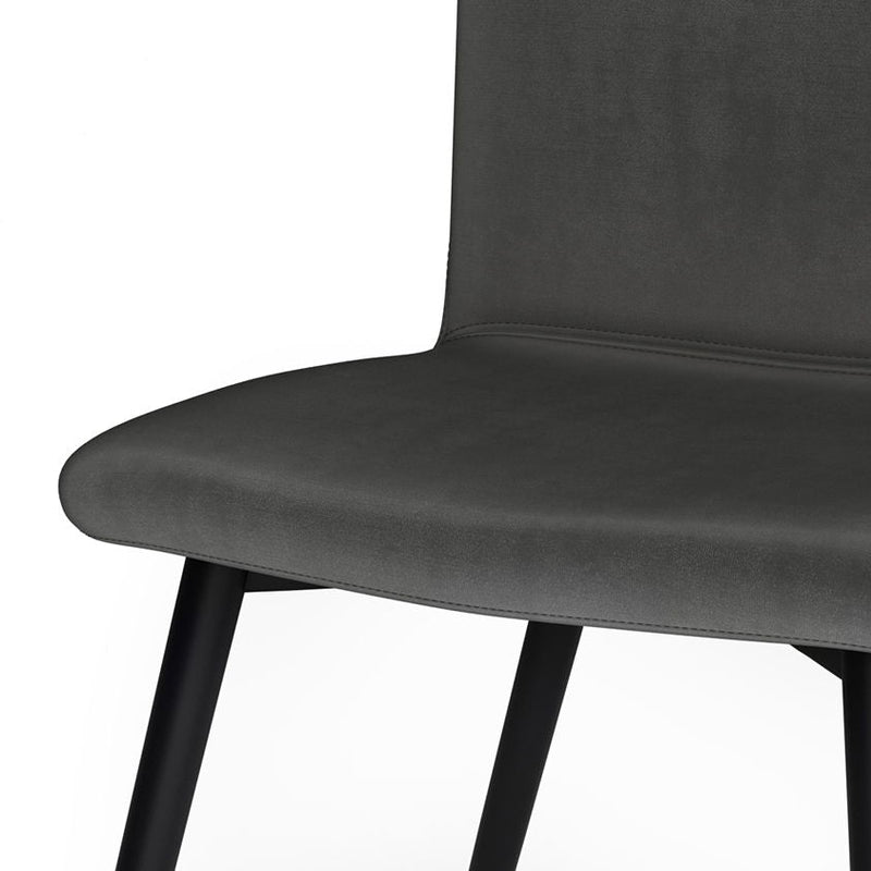 Upholstered Dining Chair Set with Curved Seat - Dark Gray, photo 6 of 8