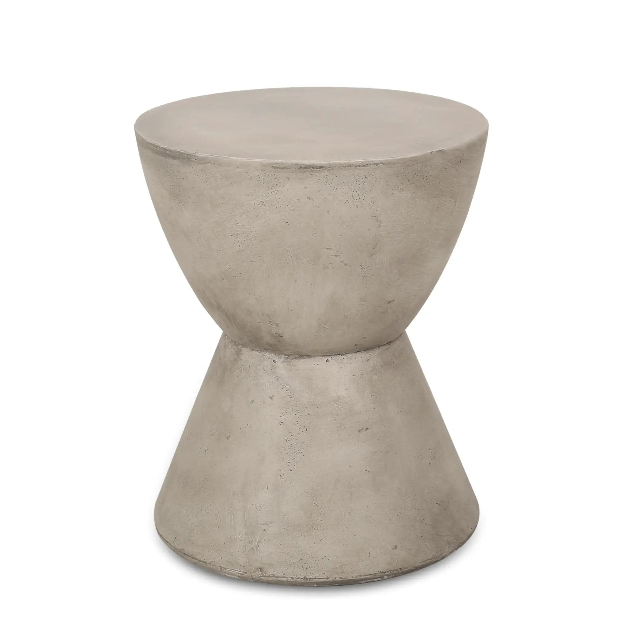 Outdoor Lightweight Concrete Side Table, Light Gray by HouseOfZazla