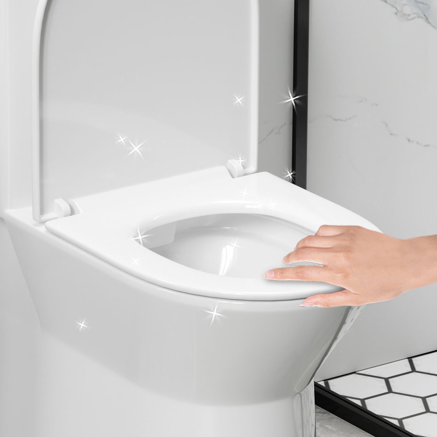 1 Piece Toilet With Dual Flush & Rimless Bowl - Glossy White by HouseOfZazla