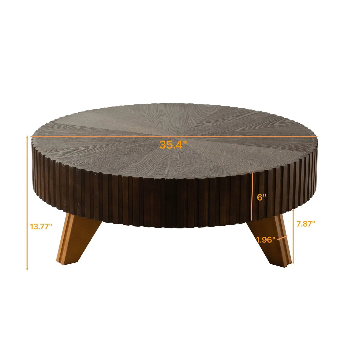 Round Retro Coffee With Solid Wood Legs by HouseOfZazla
