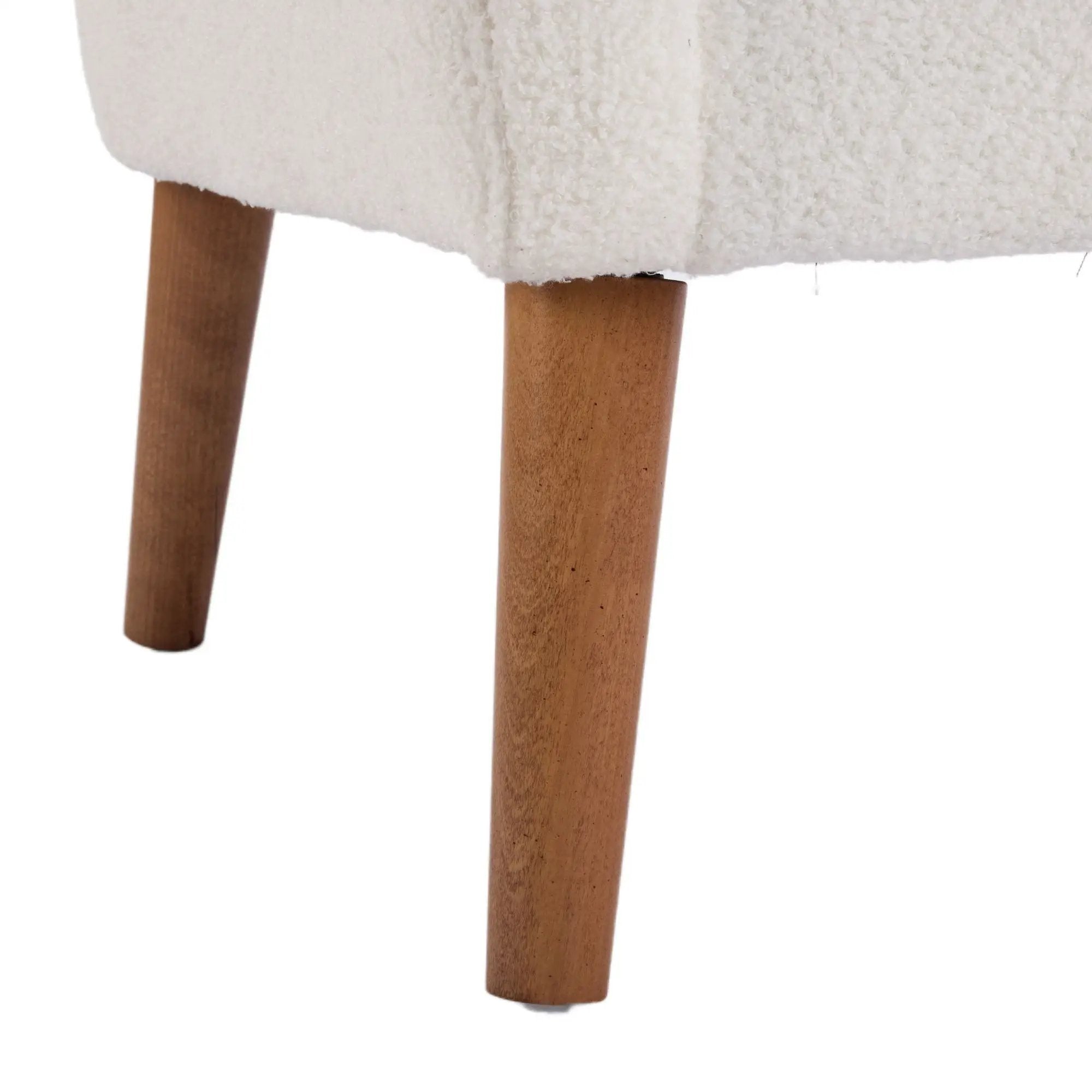 Accent Chair With Birch Wood Legs - White by HouseOfZazla