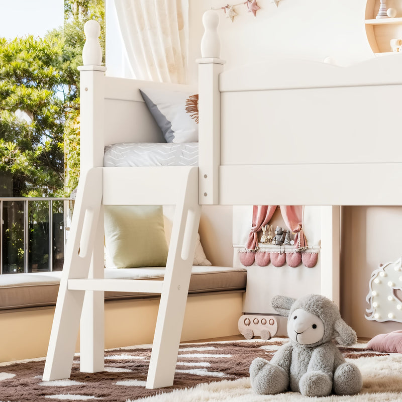 Full Size Low Loft Bed with Full-Length Guardrails by HouseOfZazla