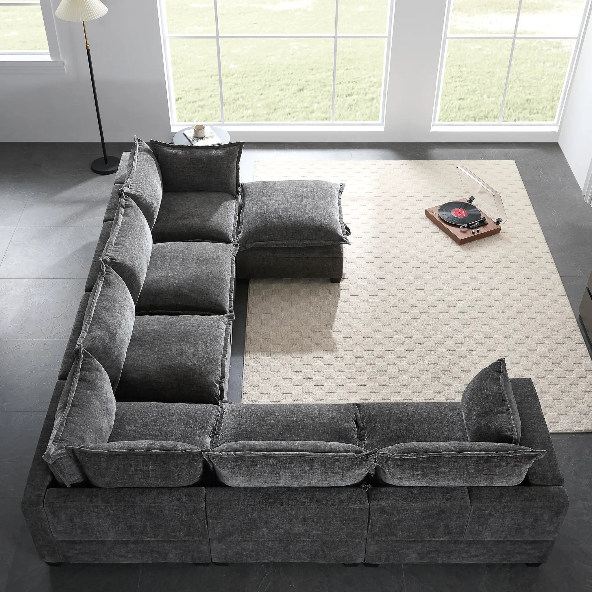 117.5'' Modular Sectional Sofa with Movable Storage Ottoman by HouseOfZazla