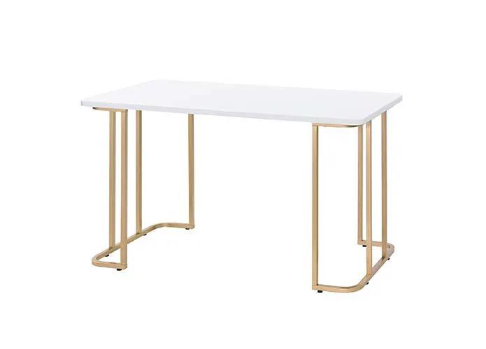 Estie - Vanity Desk (Same 93102) - White & Gold by Unique Piece Furniture