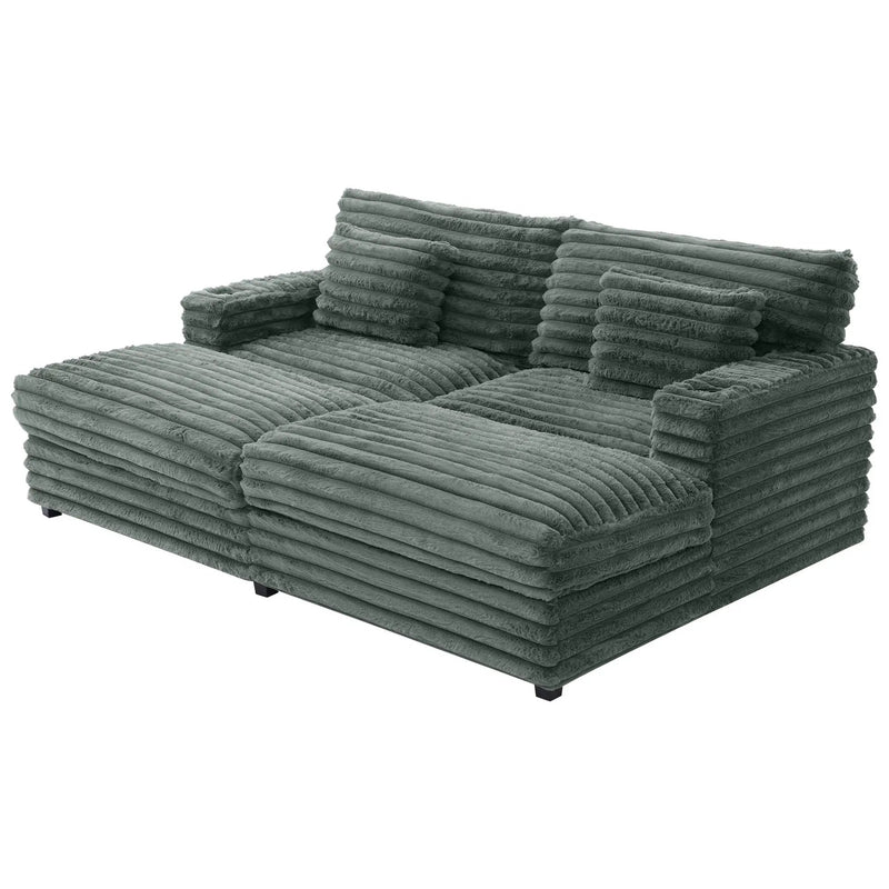 Oversized Double Chaise Lounge Sofa Bed With USB Ports And Cup Holders by Unique Piece Furniture