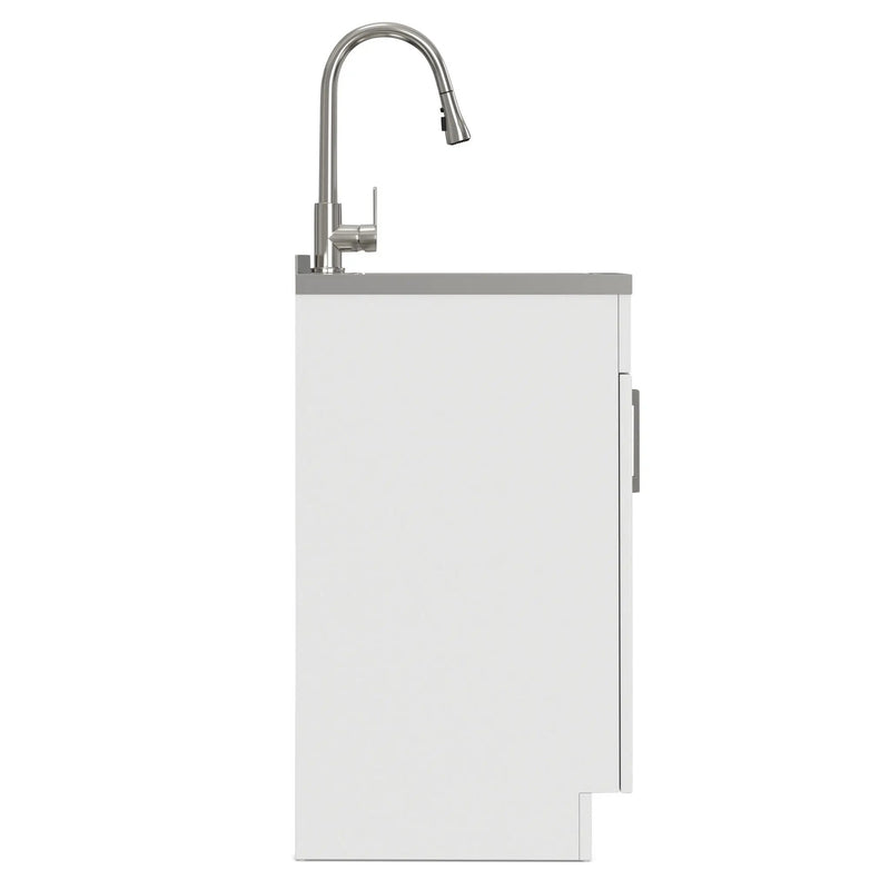 Modern Shaker All-In-One Laundry Utility Sink And Cabinet with Pull Out Faucet by HouseOfZazla