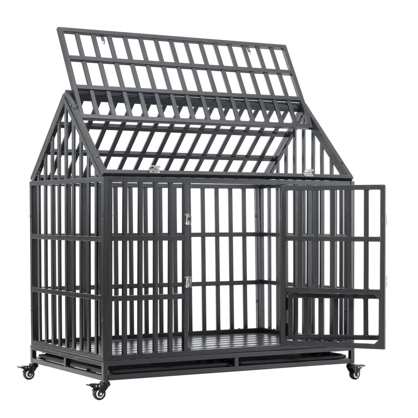 Heavy Duty Dog Crate Lockable Wheels by HouseOfZazla