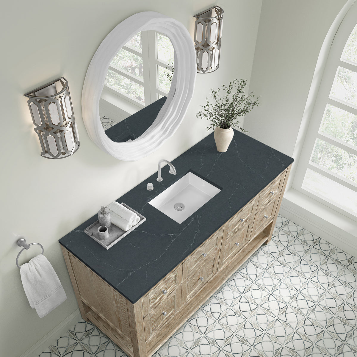 James Martin Breckenridge 60" Single Bathroom Vanity, Whitewashed Oak, view 35