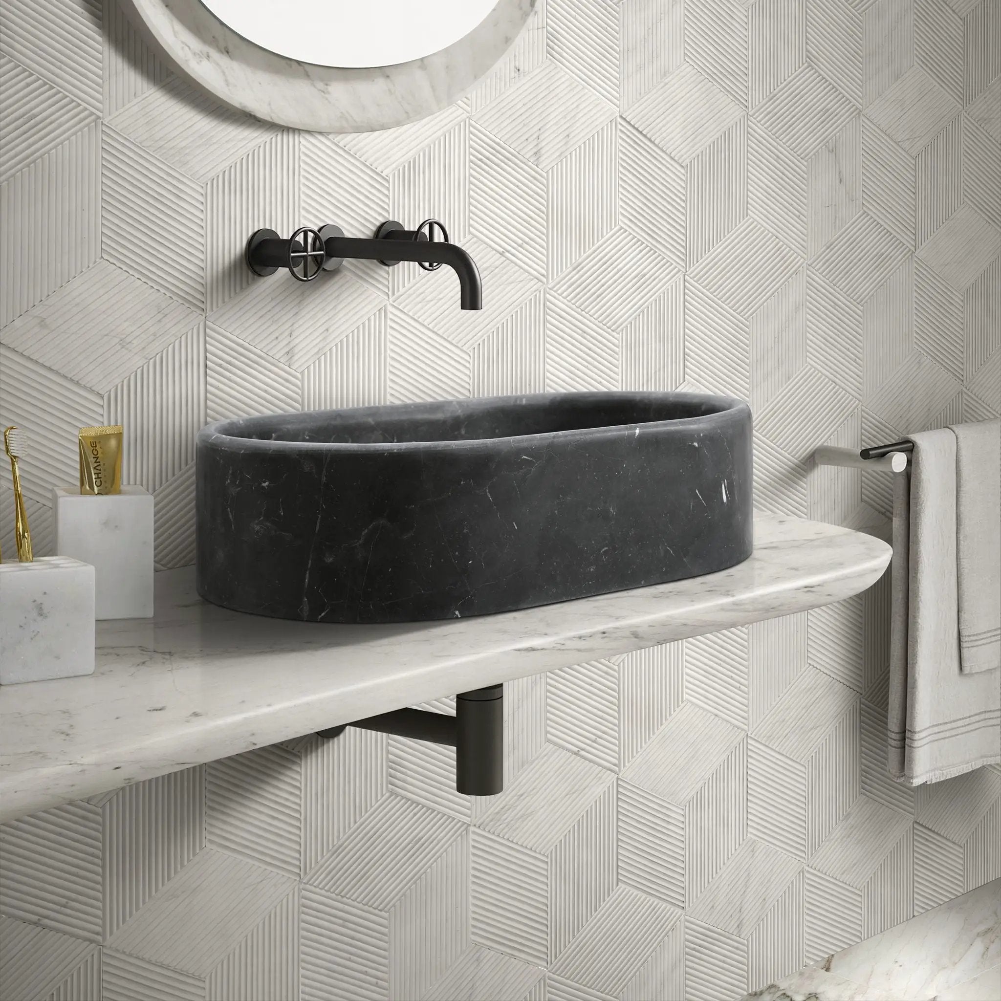 Bathroom Vessel Sink, Semi Polished Surface by HouseOfZazla