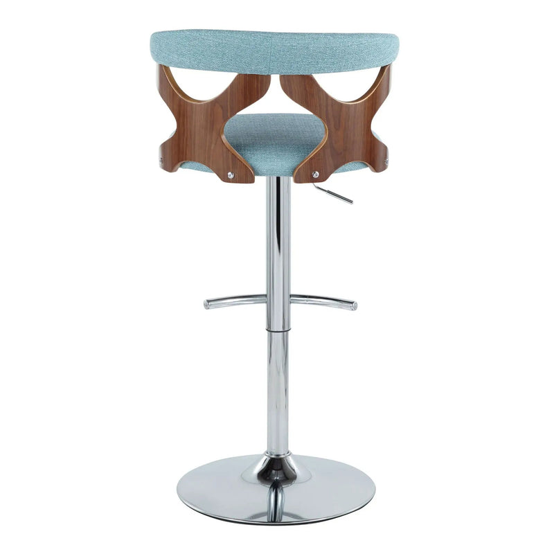 Gardenia - Mid Century Modern Adjustable Barstool With Swivel With Rounded T Footrest (Set of 2) by Unique Piece Furniture