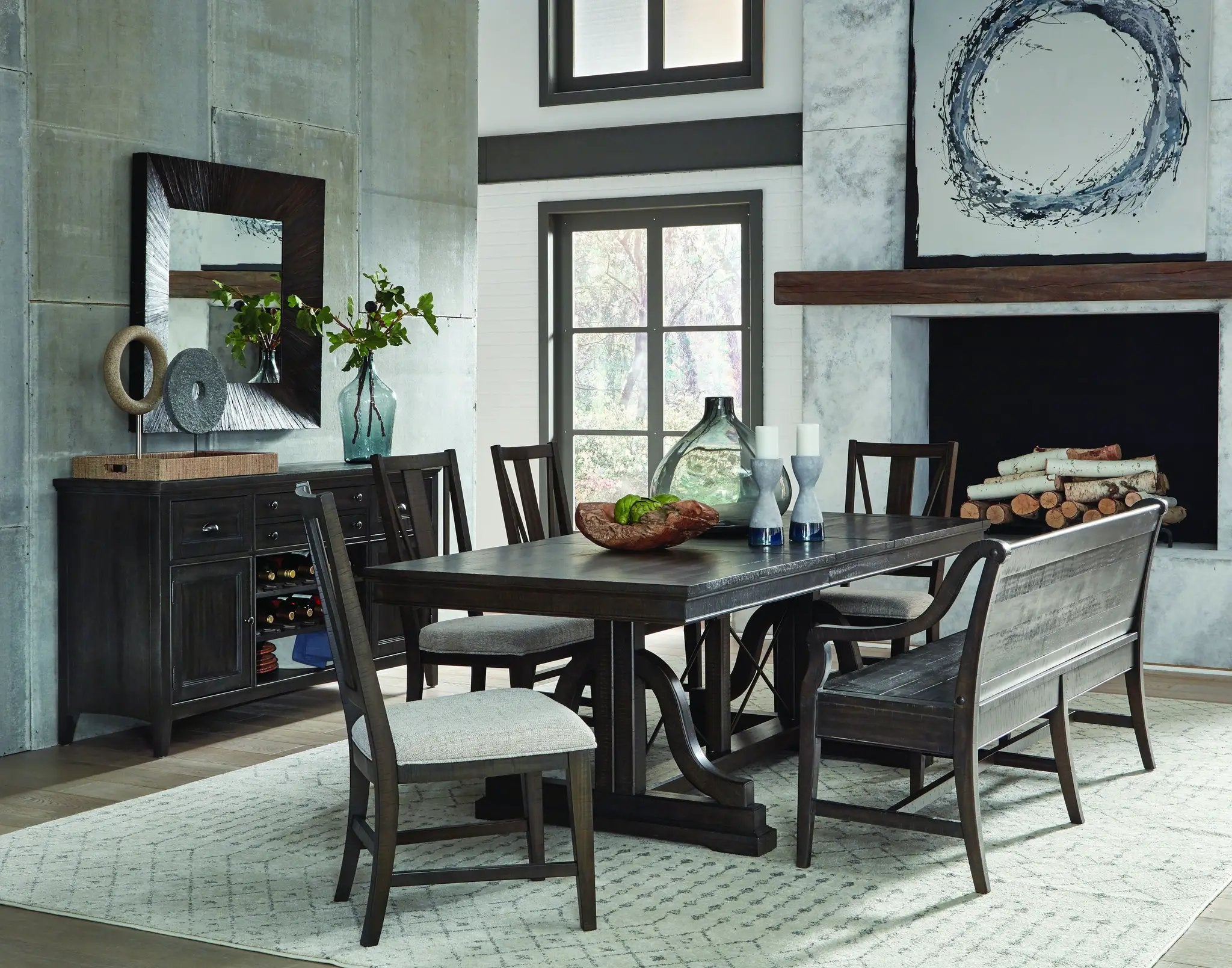 Westley Falls - Dining Side Chair With Upholstered Seat (Set of 2) - Graphite by Unique Piece Furniture