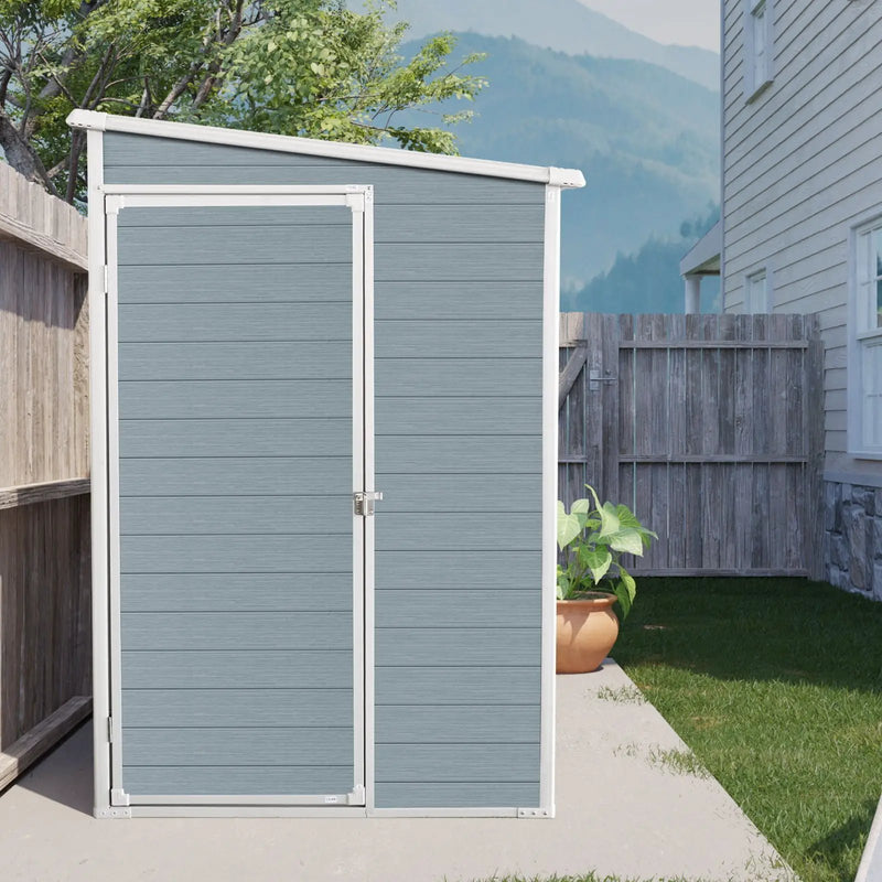 Outdoor Storage Shed With Floor Resin Shed With Two-Window, Waterproof, Lockable Doors For Patio, Yard, Lawn by HouseOfZazla