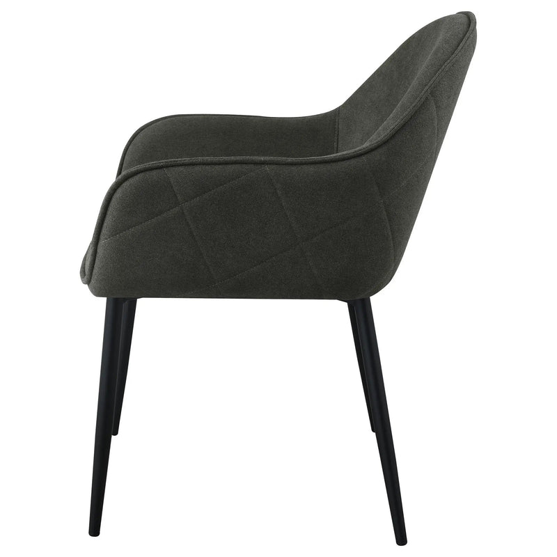 Emma Fabric Upholstered Dining Arm Chair Charcoal (Set of 2) by Unique Piece Furniture