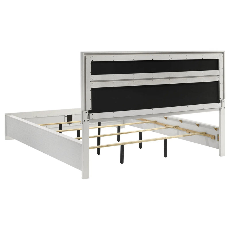 Miranda 54-inch Upholstered California King Panel Bed White by Unique Piece Furniture