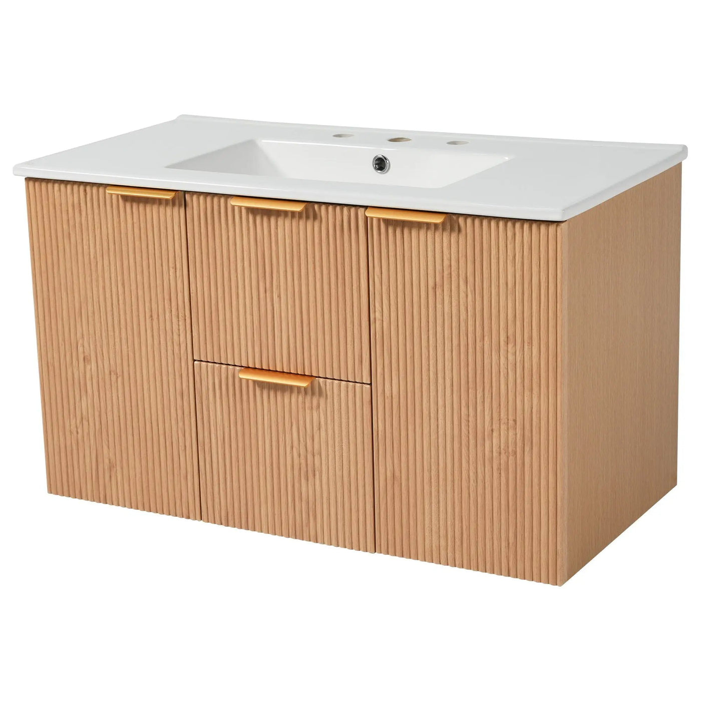 Modern Wall Mounted Bathroom Vanity, Soft Close Doors by HouseOfZazla
