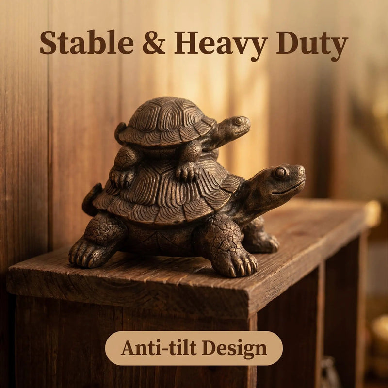 Vintage Bronze Stacked Turtle Statue by HouseOfZazla