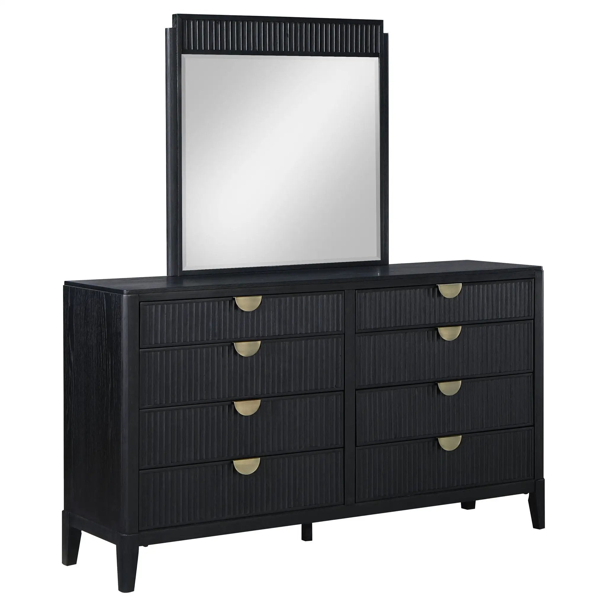 Brookmead 8-drawer Dresser with Mirror Black by Unique Piece Furniture