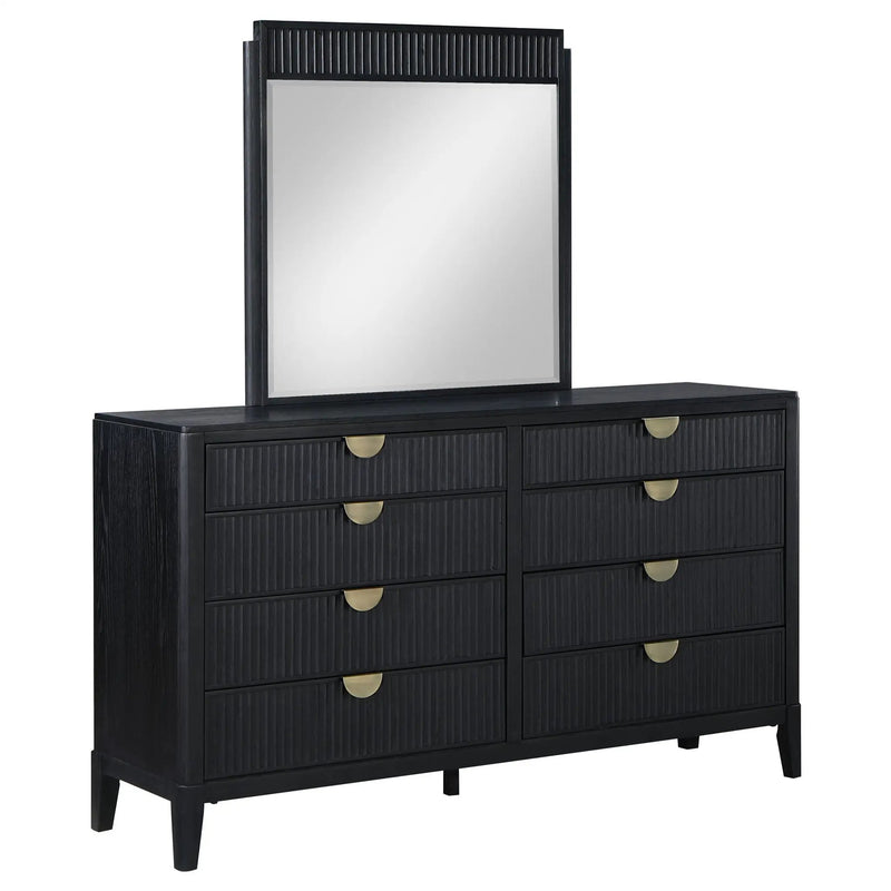 Brookmead 8-drawer Dresser with Mirror Black by Unique Piece Furniture