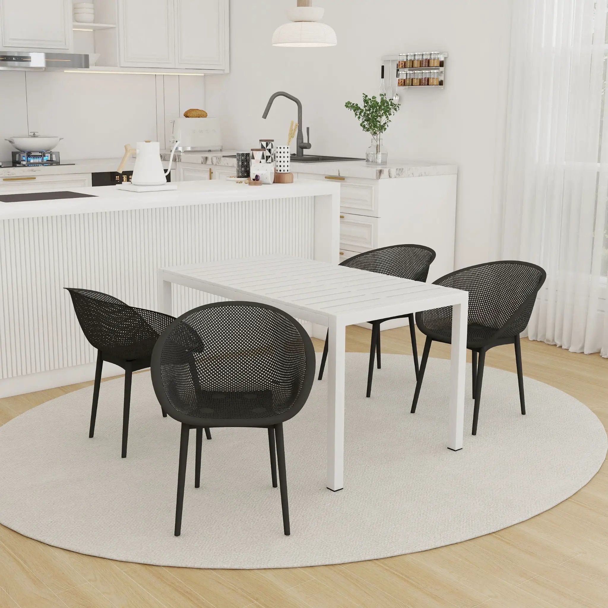 4 Pack Lounge Chair Set With Long Table by Unique Piece Furniture