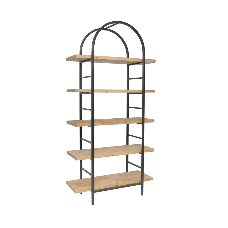 Tall Arched Wood and Iron Display Shelf with Striking Design, photo 2 of 9