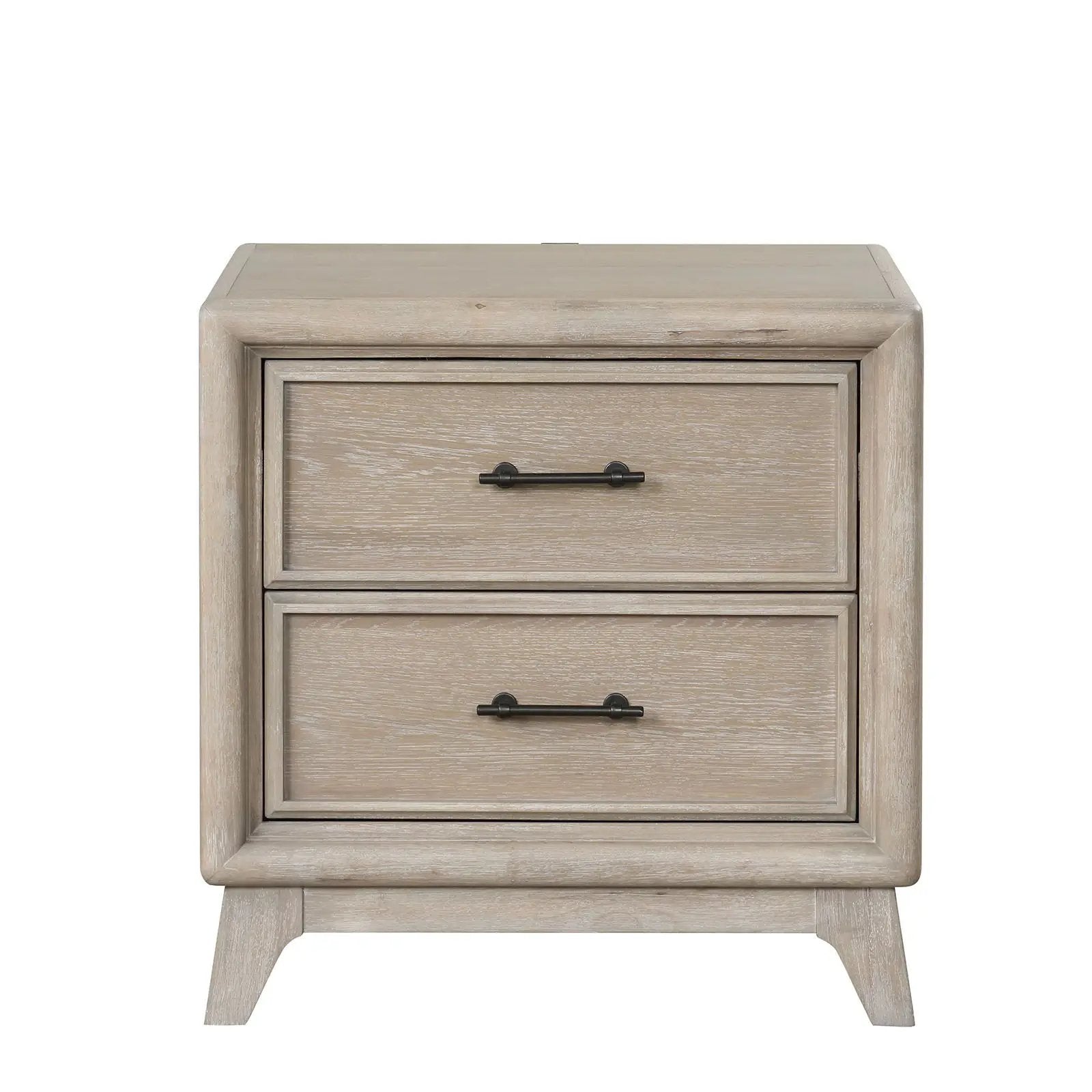 1 Piece Nightstand With Angled Feet, Dovetail Drawers, Bedroom Furniture - Oak by HouseOfZazla