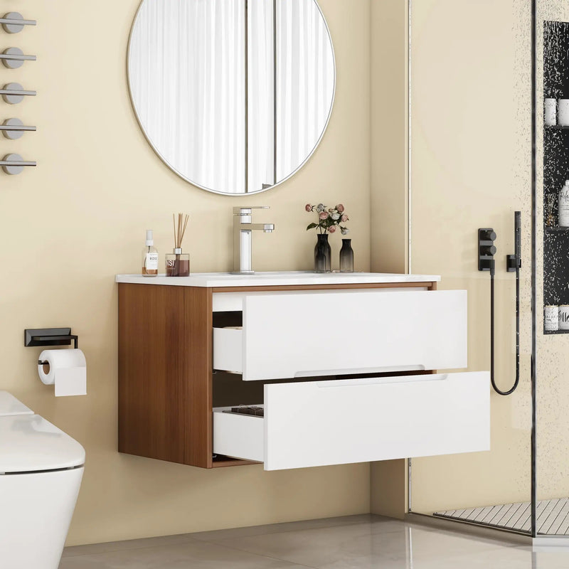 32-Inch Wall-Mounted Bathroom Vanity With Sink Combo by HouseOfZazla