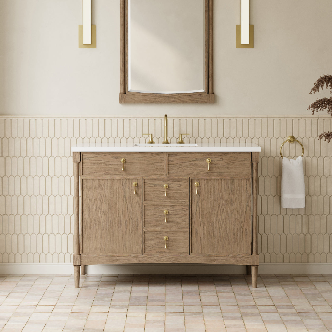 James Martin Kinnsden 48" Single Bathroom Vanity, Weathered Oak by James Martin