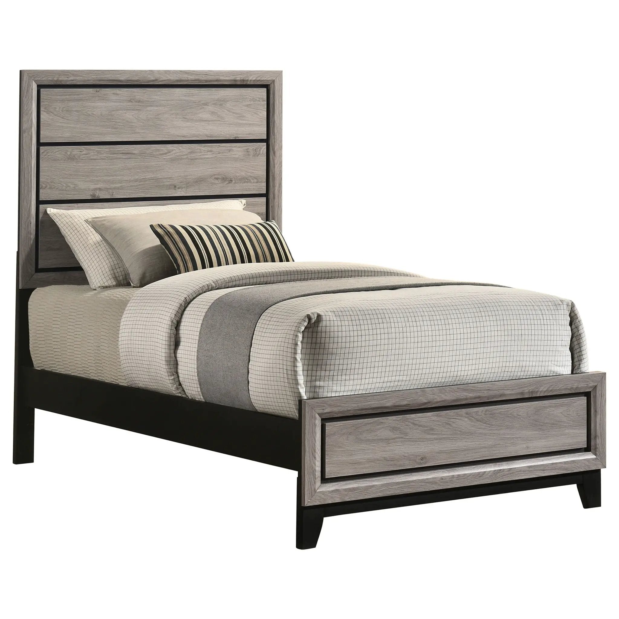 Watson Wood Twin Panel Bed Light Taupe by Unique Piece Furniture